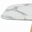 Masa fixa in forma de butoi din laminat si lemn de frasin Made in Italy - Nord Viadurini