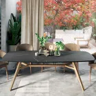 Masa fixa in forma de butoi din laminat si lemn de frasin Made in Italy - Nord Viadurini