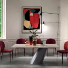 Masa Fixa cu Baza Otel si Blat Ceramic Made in Italy - Pantaloni Viadurini