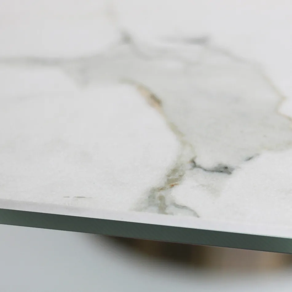 Masa Fixa cu Baza Otel si Blat Ceramic Made in Italy - Pantaloni Viadurini