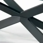Masă fixă cu margine inversă din sticlă extraclară și oțel Made in Italy - Grotta Viadurini