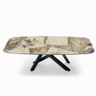 Masa Fixa cu Blat In Forma de Butoi din Ceramica Made in Italy - Settimmio Viadurini