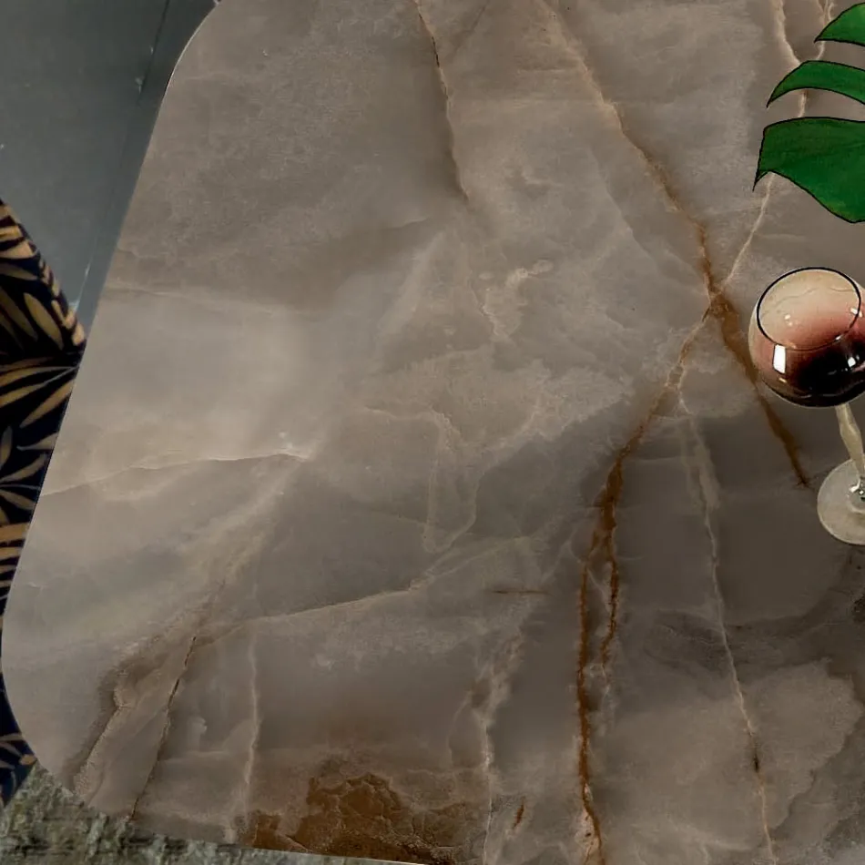 Masa Fixa cu Blat In Forma de Butoi din Ceramica Made in Italy - Settimmio Viadurini