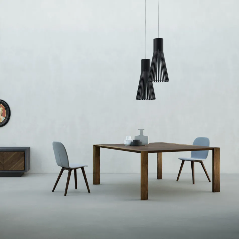 Masa Fixa cu Blat Tesit din Nuc Canaletto Made in Italy - Caspian Viadurini