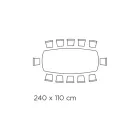 Masa fixa cu blat din sticla in forma de butoi si baza din otel Made in Italy - Ezzellino Viadurini