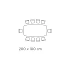 Masa fixa cu blat din sticla in forma de butoi si baza din otel Made in Italy - Ezzellino Viadurini