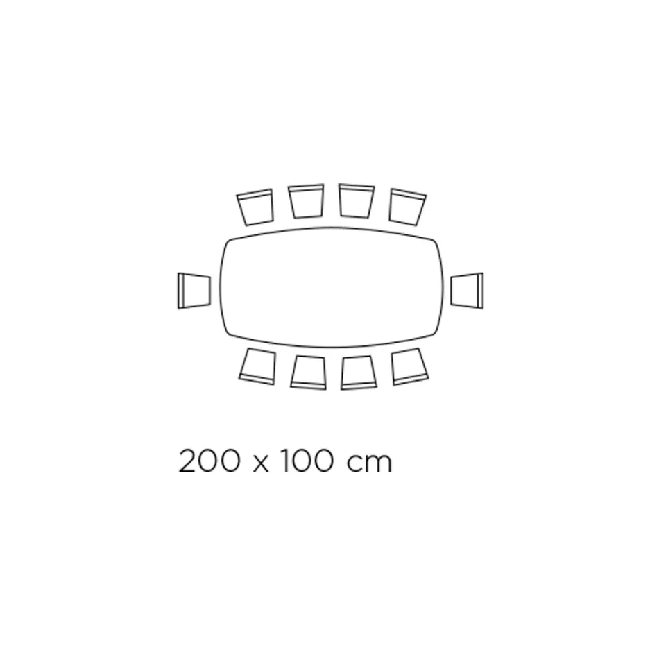 Masa fixa cu blat din sticla in forma de butoi si baza din otel Made in Italy - Ezzellino Viadurini