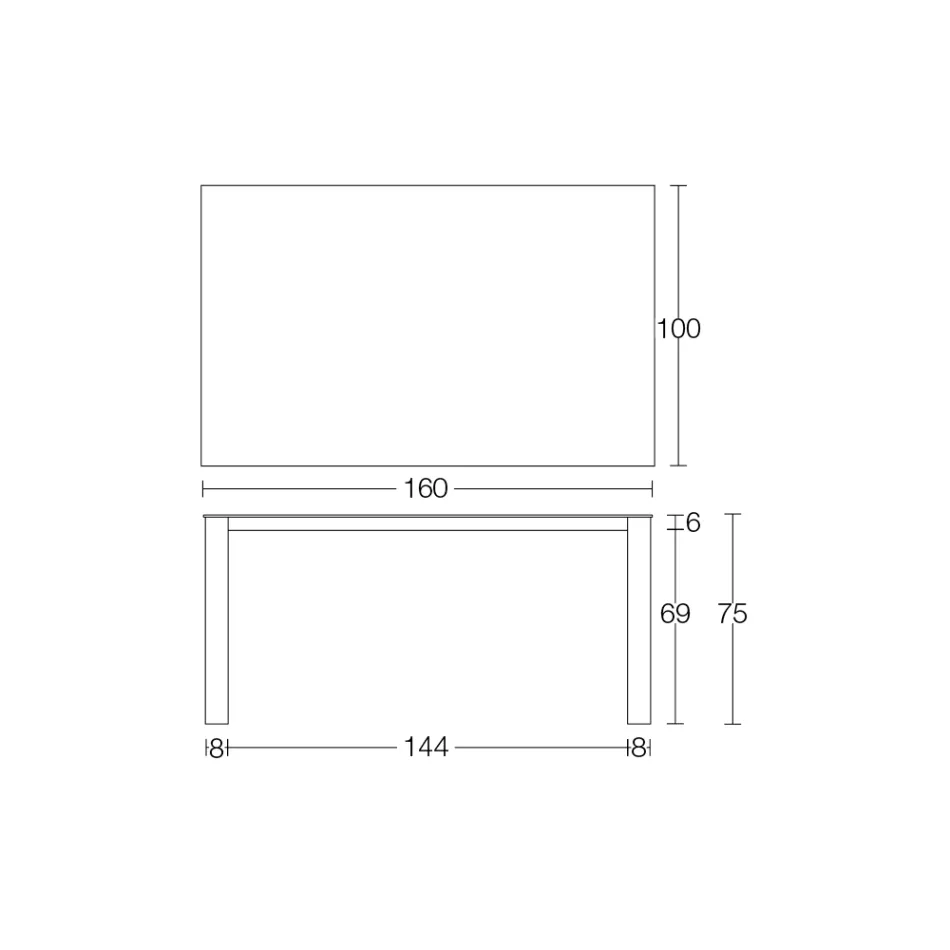 Masa fixa de exterior in Hpl Alicante si baza metalica Made in Italy - Carl Viadurini