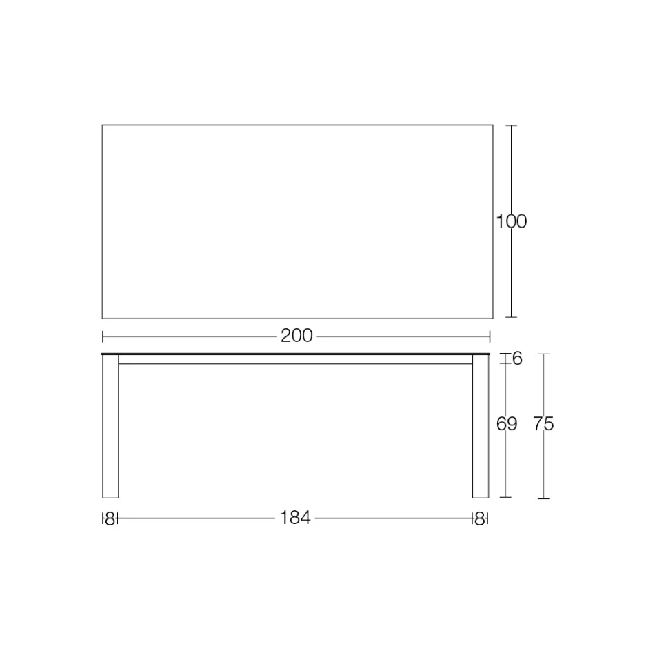 Masa fixa de exterior in Hpl Alicante si baza metalica Made in Italy - Carl Viadurini