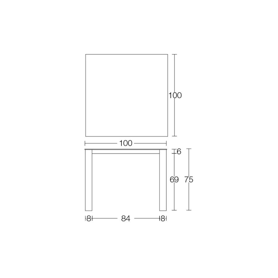 Masa fixa de exterior in Hpl Alicante si baza metalica Made in Italy - Carl Viadurini