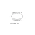 Masa fixa de sufragerie cu blat in forma de butoi din ceramica Made in Italy - Pahare Viadurini