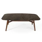 Masă fixă de sufragerie din ceramică Emperador lustruită, fabricată în Italia - Nord Viadurini