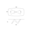 Masa de Sufragerie Fixa din Sticla si Poliuretan Rigid Made in Italy - Lavanda Viadurini