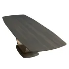 Masa fixa de living din lemn masiv cu piedestal central - Luuk Viadurini