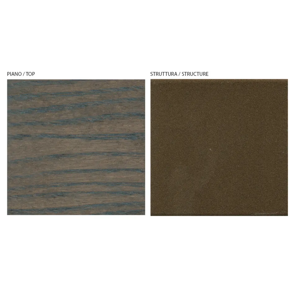 Masa fixa de living din lemn masiv cu piedestal central - Luuk Viadurini