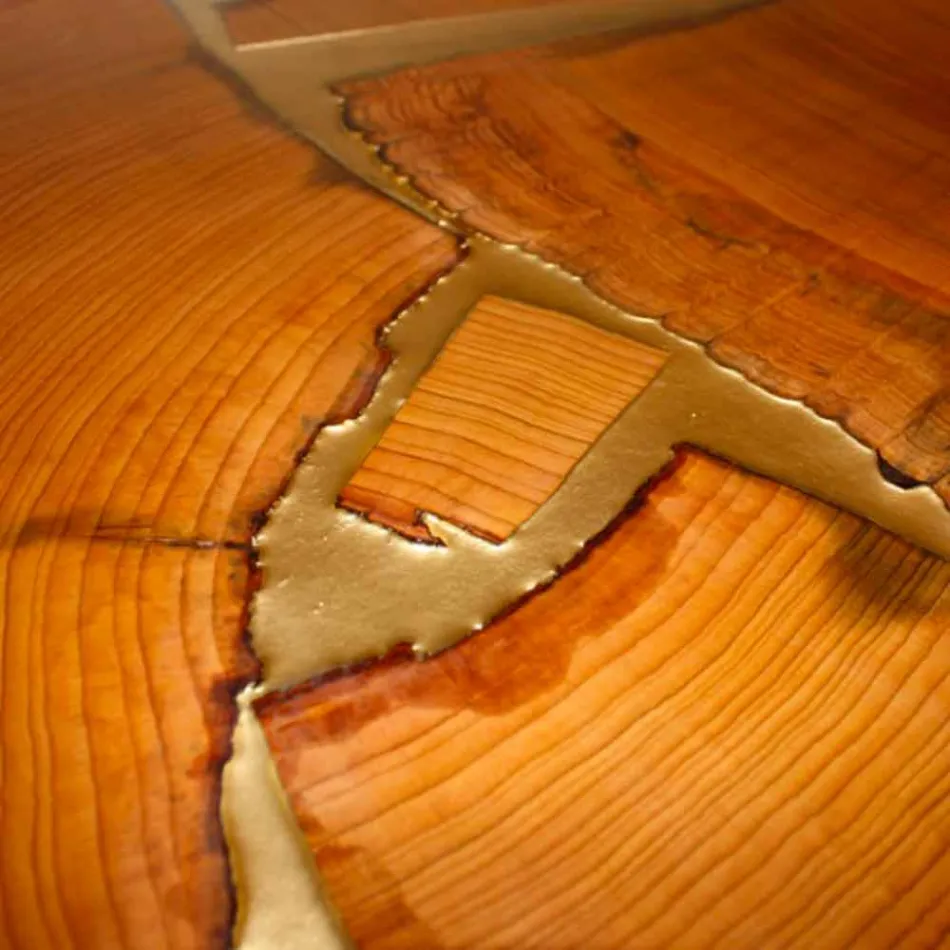 tabelul de proiectare fixe de lemn dreptunghiular si rasina made in Italy Jam Viadurini