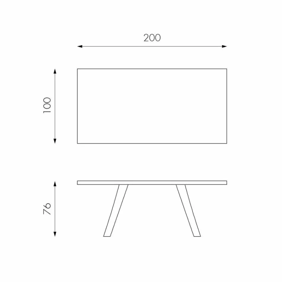 Mese fixe din furnir de stejar și bază din lemn negru Logan Viadurini