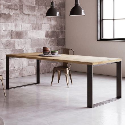 Masa Fixa din Furnir Natural Stejar Despicat Made in Italy - Telmerini Viadurini