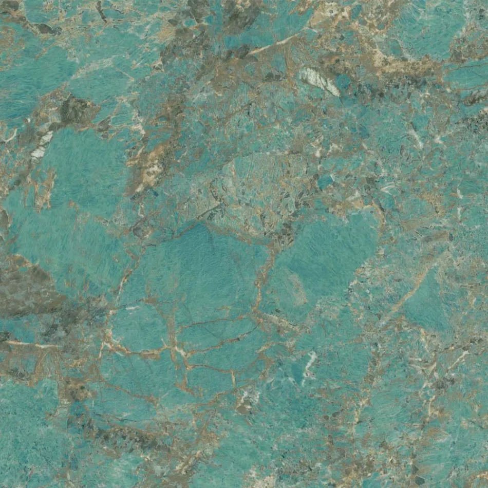 Masa Fixa din Ceramica Amazonite Lustruita Made in Italy - Grotta Viadurini