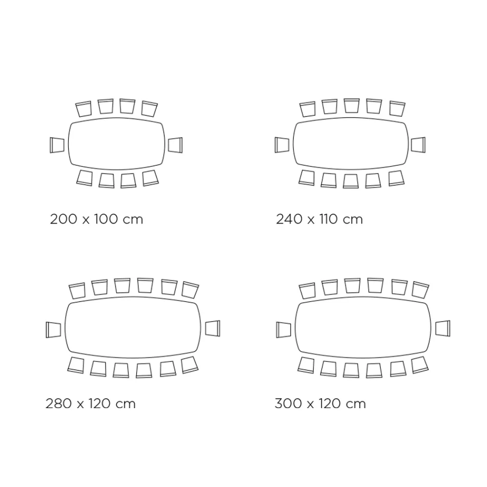 Masa Fixa din Ceramica si Baza din Otel Vopsit Negru Made in Italy - Ochelari Viadurini