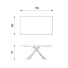 Masa fixa din furnir de stejar si baza metalica neagra - Skipper Viadurini