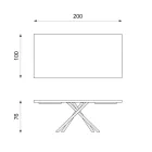 Masa fixa din furnir de stejar si baza metalica neagra - Skipper Viadurini