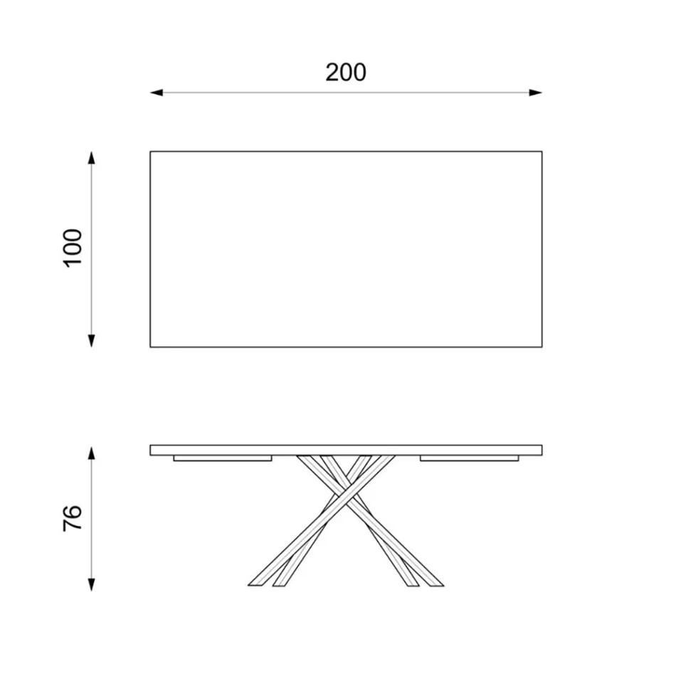 Masa fixa din furnir de stejar si baza metalica neagra - Skipper Viadurini