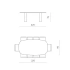 Masă fixă pentru zece persoane cu blat din sticlă și bază din MDF - Venia Viadurini