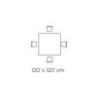 Masa Patrata Fixa din Laminat si Otel Made in Italy - Foarfece Viadurini