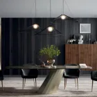 Masa Fixa Dreptunghiulara din Otel si Ceramica Made in Italy - Pantaloni Viadurini