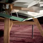 Masă dreptunghiulară fixă din sticlă extraclară și frasin Made in Italy - Nord Viadurini