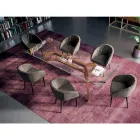 Masă dreptunghiulară fixă din sticlă extraclară și frasin Made in Italy - Nord Viadurini