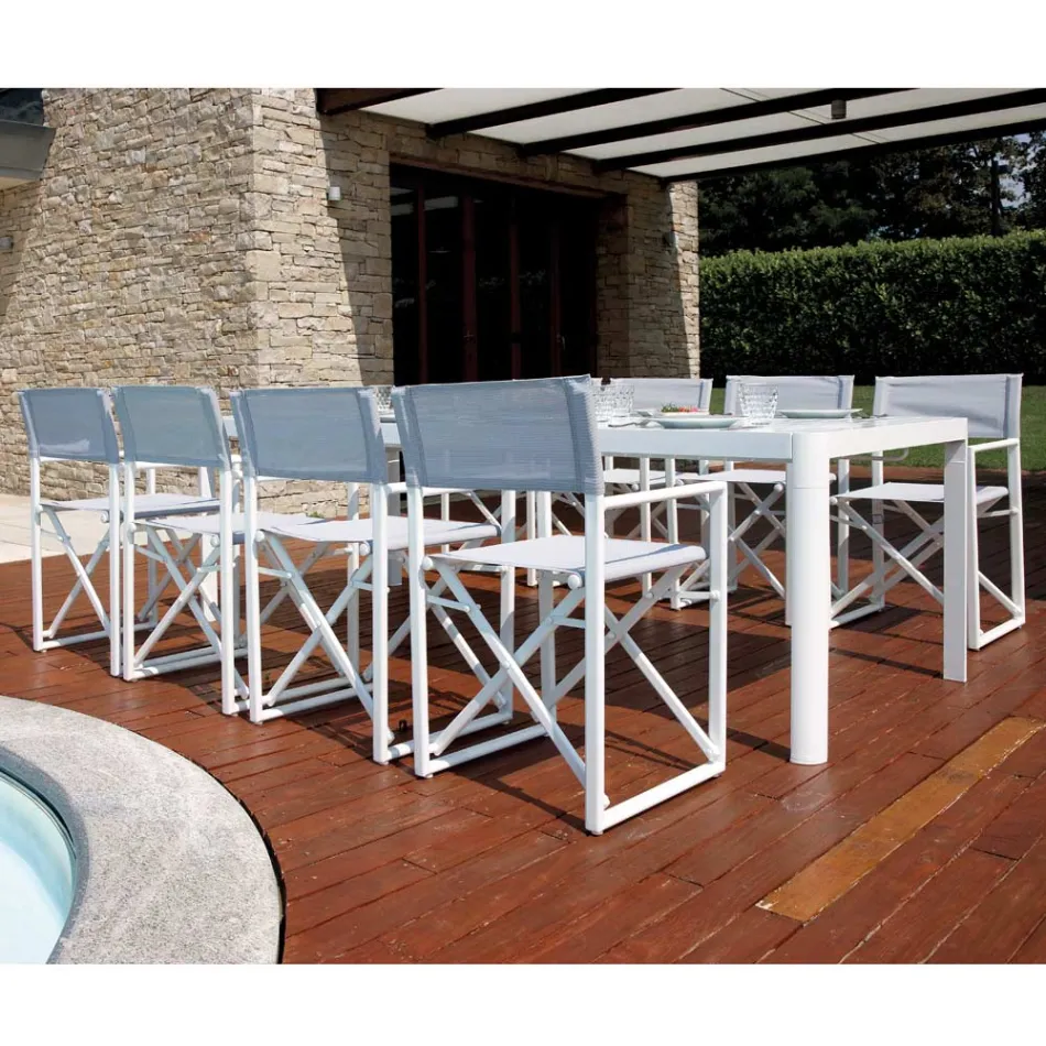 Masa de gradina extensibila pana la 240 cm cu structura din aluminiu - Geoffroy Viadurini