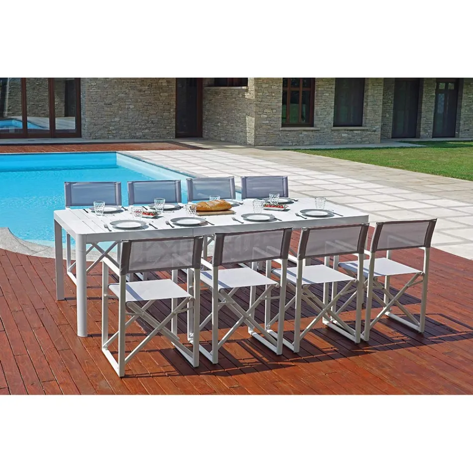 Masa de gradina extensibila pana la 240 cm cu structura din aluminiu - Geoffroy Viadurini