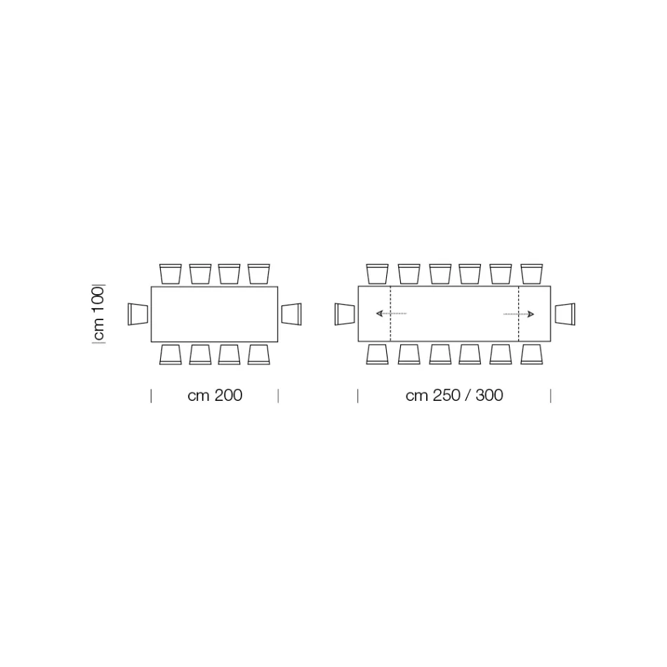 Masa moderna din lemn extensibila pana la 300 cm Made in Italy - dalmata Viadurini