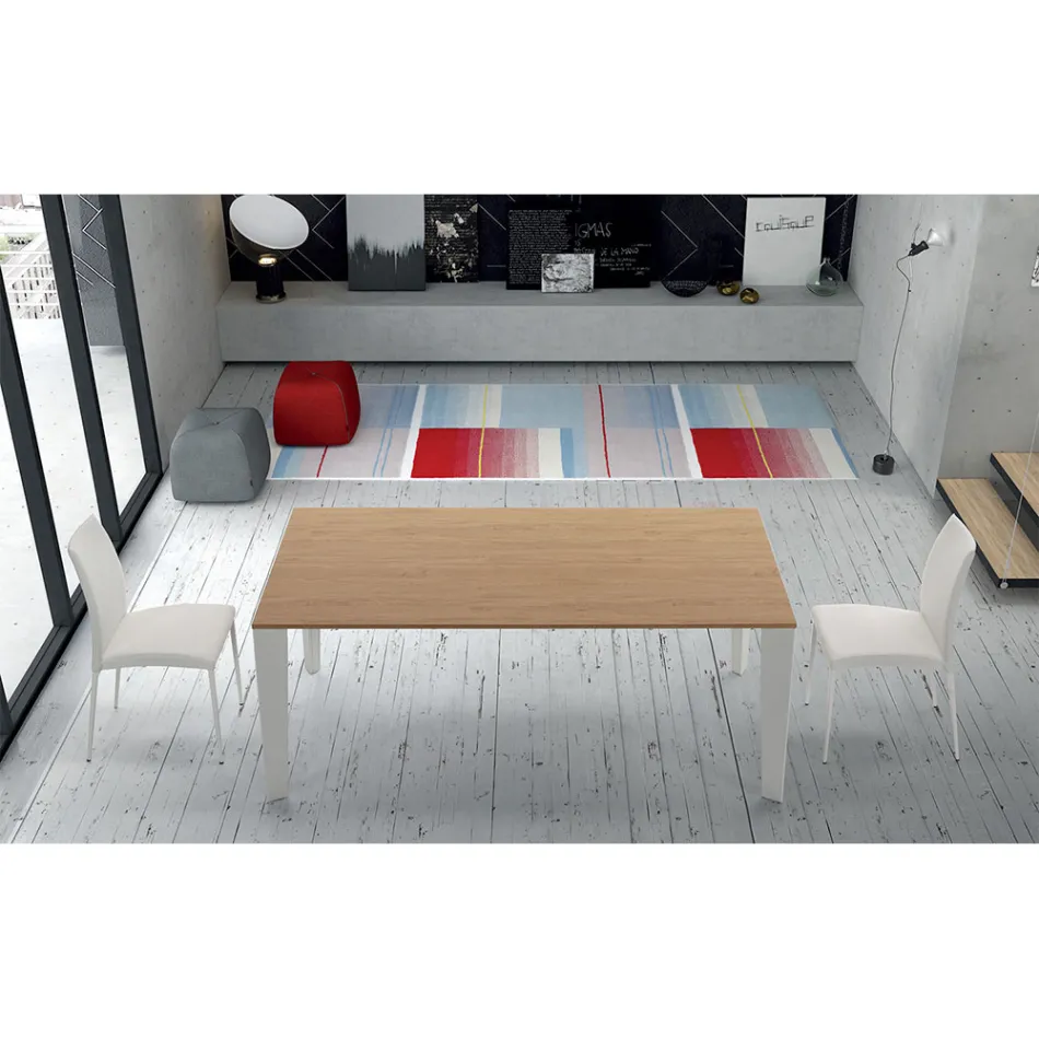 Masa din lemn furniruit extensibila pana la 325 cm Made in Italy – Anii '70 Viadurini