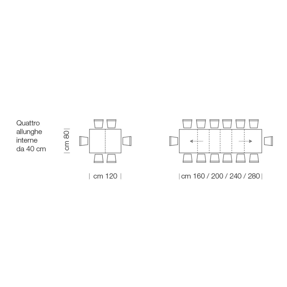 Masa extensibila din lemn laminat pana la 470 cm Made in Italy – Gordito Viadurini
