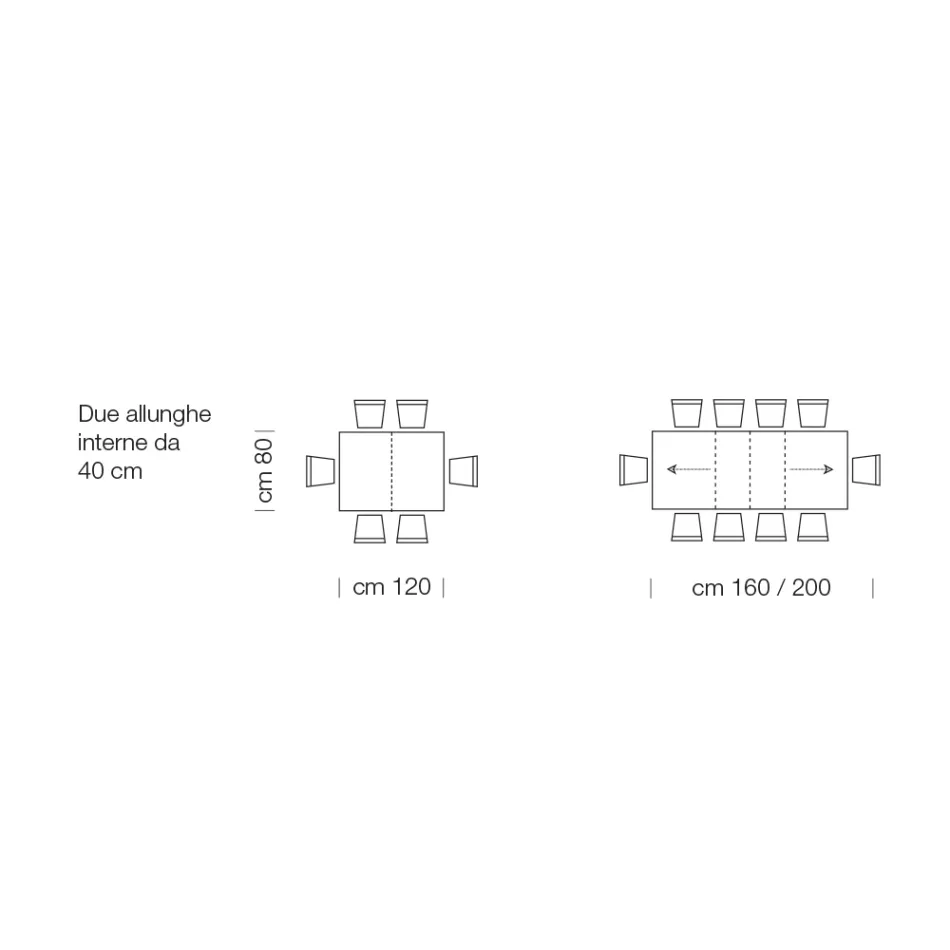 Masa extensibila din lemn laminat pana la 470 cm Made in Italy – Gordito Viadurini