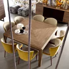 Grilli York, masă modernă din lemn masiv din Italia Viadurini