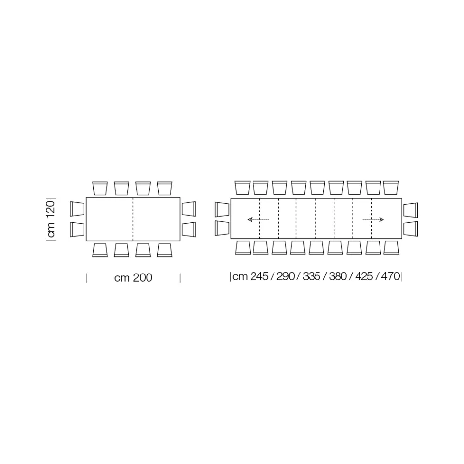 Masa extensibila din lemn melaminat pana la 470 cm Made in Italy – Gordito Viadurini