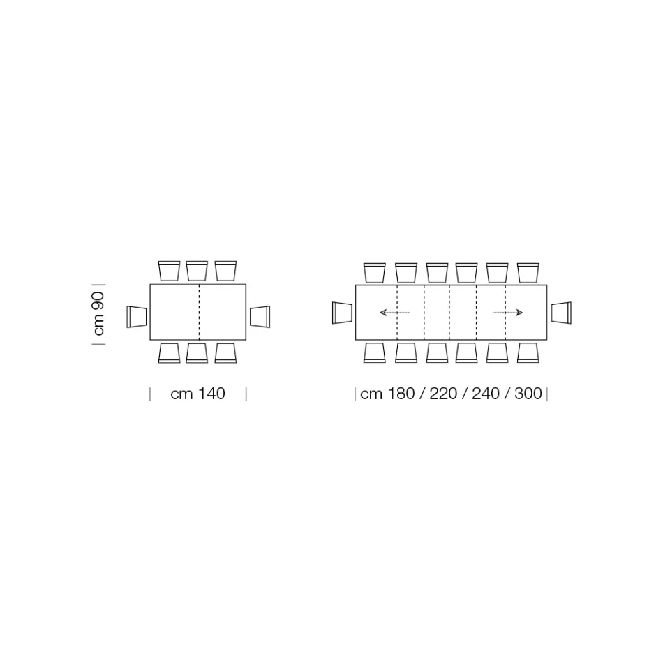 Masa extensibila din lemn melaminat pana la 470 cm Made in Italy – Gordito Viadurini