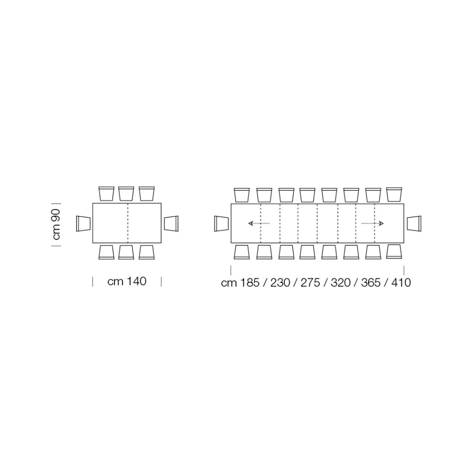 Masa extensibila din lemn melaminat pana la 470 cm Made in Italy – Gordito Viadurini