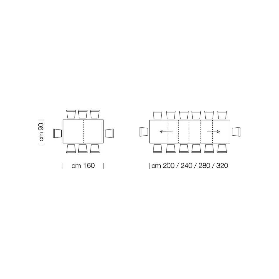 Masa extensibila din lemn melaminat pana la 470 cm Made in Italy – Gordito Viadurini