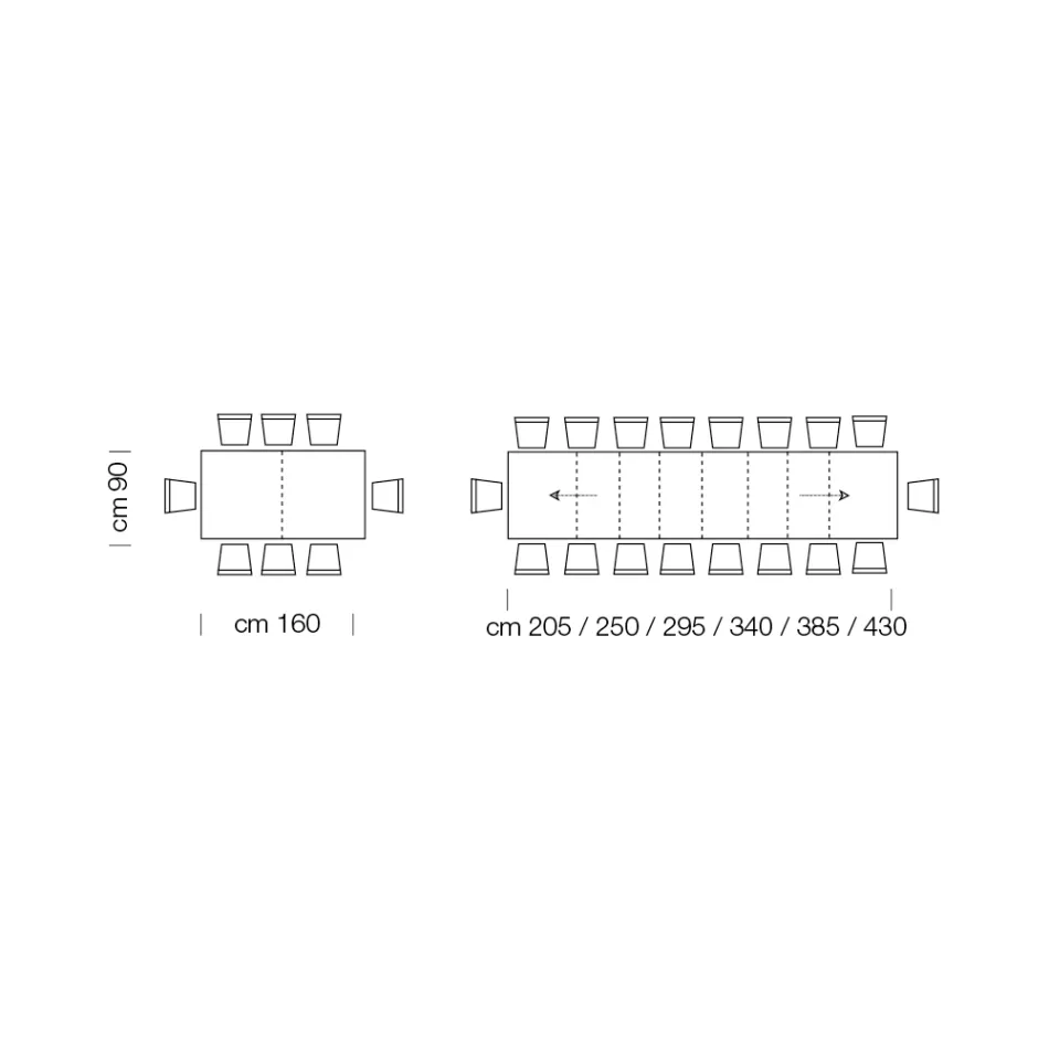 Masa extensibila din lemn melaminat pana la 470 cm Made in Italy – Gordito Viadurini