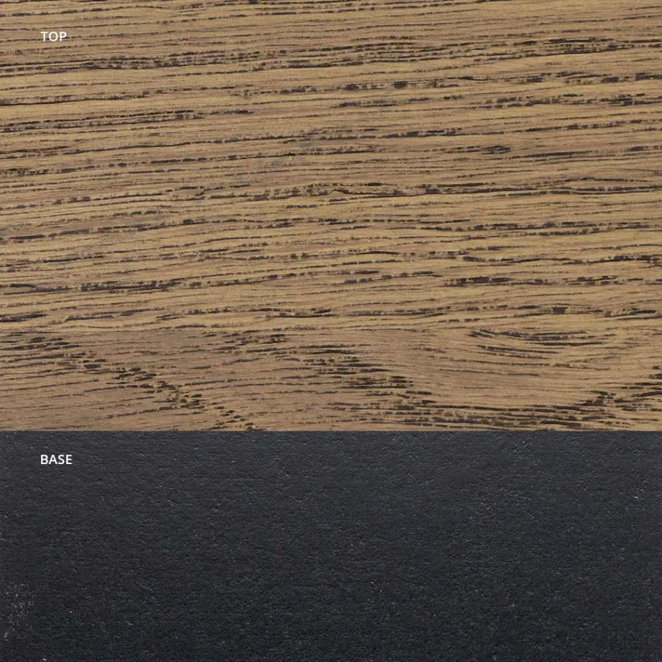 Masa din stejar Masellato placata si metal Made in Italy - Seul Viadurini