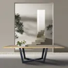 Masa de stejar innodata cu baza metalica gri fier Fabricata in Italia - Gonna Viadurini