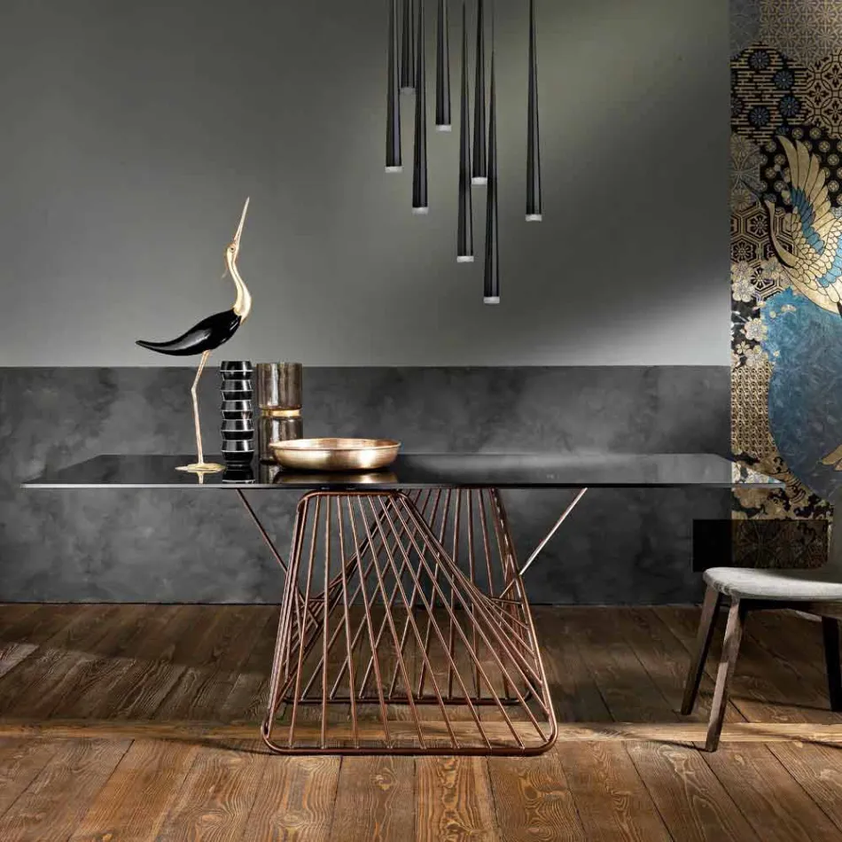 Design modern de masă de sticlă din Italia, Mitia Viadurini