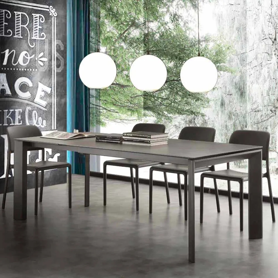 Masă extensibilă din sticlă ceramică pliabilă până la 240 cm Terni Viadurini