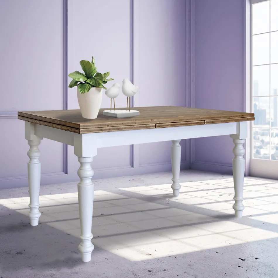 Masa de living extensibila din brad nordic Made in Italy - Benidorm Viadurini