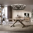 Masa de living din nuc masiv innodat Made in Italy - Boromir Viadurini